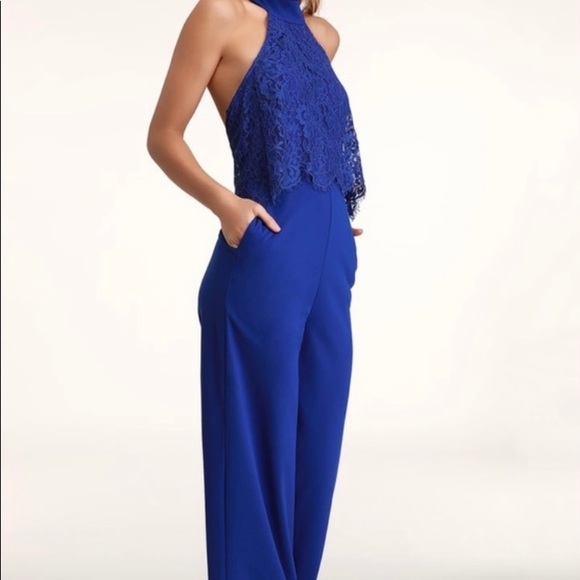 LuLu’s | lace backless wide leg jumpsuit - Picture 4 of 9